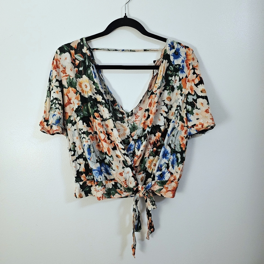 Zara | Floral V-Neck Wrap  Top